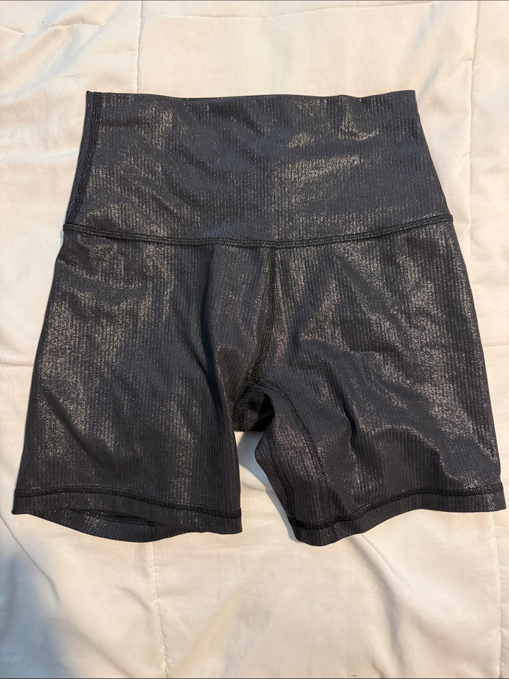 lululemon athletica High-Waist Shimmery Charcoal Bike Shorts